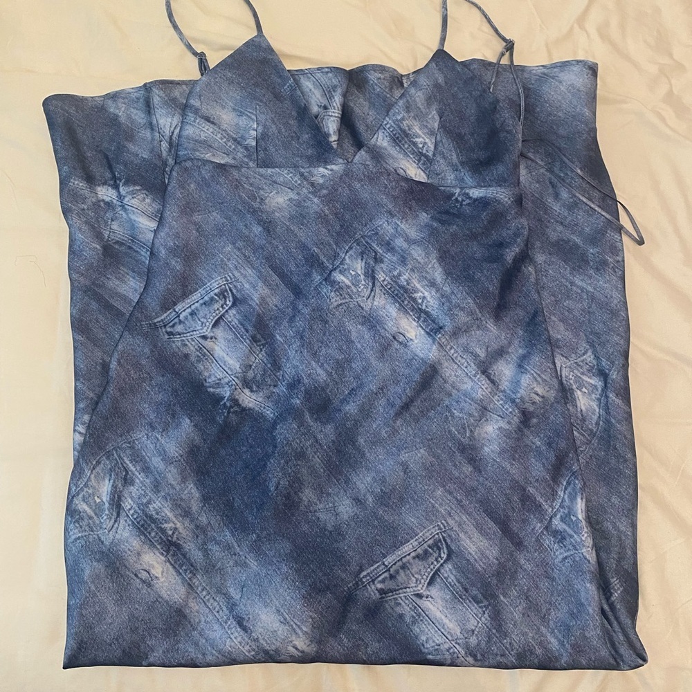 ZARA PRINTED SATIN EFFECT SLIP DRESS sz Small - Picture 5 of 7